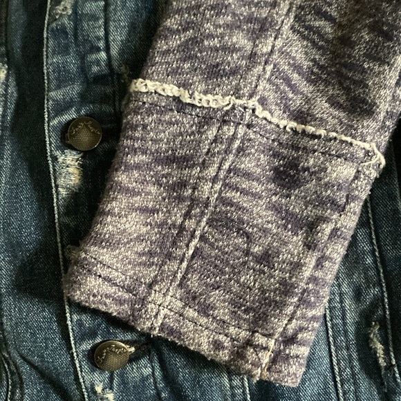 Free People Distressed Hooded Jean Jacket - Picture 9 of 9